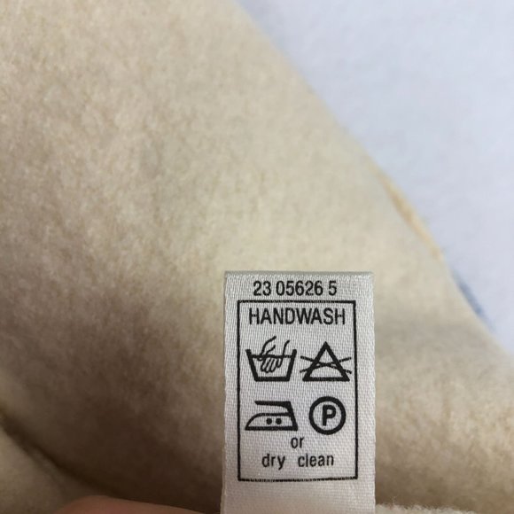 Litza VTG Women's Size 6 Cream Blue Pure New Wool Collared Blazer Jacket - Picture 10 of 14